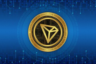  Tron-trx sanal para birimi. 3d illüstrasyon.