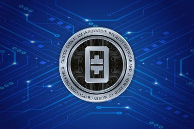 Dijital arkaplanda teta token-teta ağı kripto para birimi resimleri. 3d illüstrasyon.