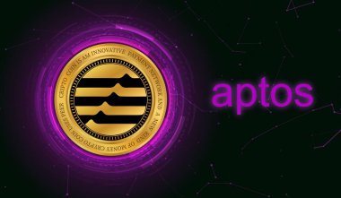 aptos-apt virtual currency images. 3d illustration