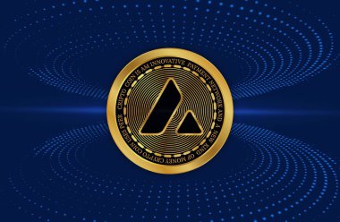 Dijital arkaplanda çığ-avax sanal para birimi görüntüsü. 3d illüstrasyon.