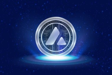 avalanche-avax virtual currency image in the digital background. 3d illustrations.