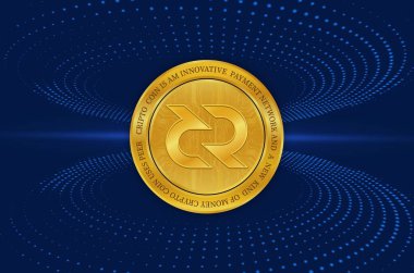 Decred-dcr coin virtual currency images. 3d illustration.