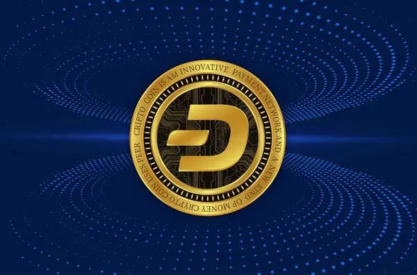 Stock image dash virtual currency logo, 3d illustrations.