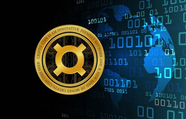 frax cryptocurrency logo images on digital background. 3d illustrations.
