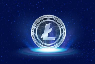  Litoin-ltc sanal para birimi görüşleri. 3d illüstrasyon