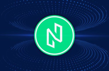 Dijital arkaplandaki Nuls logosunun görüntüleri. 3d illüstrasyon.