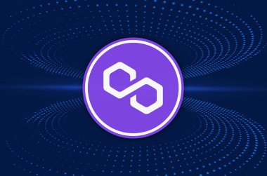 Dijital arkaplanda çokgen-matik kripto para birimi resimleri. 3d illüstrasyon.