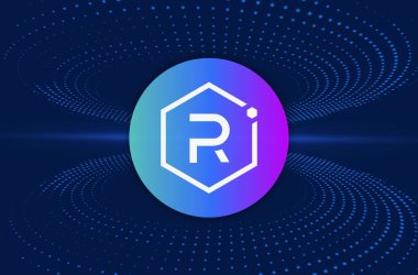 raydium-ray virtual currency image in the digital background. 3d illustrations.
