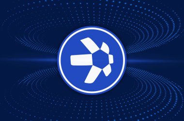 dijital arkaplanda quant-qnt sanal para birimi resmi. 3d illüstrasyon.