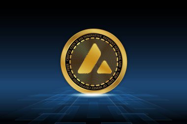 Dijital arkaplanda çığ-avax sanal para birimi görüntüsü. 3d illüstrasyon.