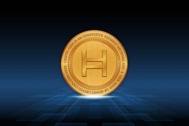 Hedera hashgraph-hbar sanal para birimi resimleri. 3d illüstrasyon.