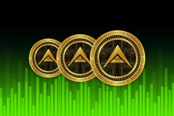 ark virtual currency image in the digital background. 3d illustrations.
