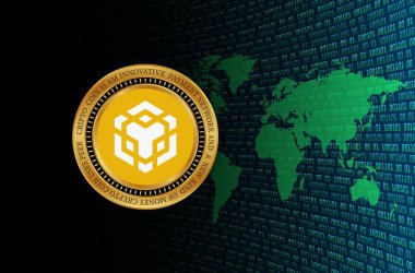 dijital arkaplanda binance-bnb sanal para birimi resmi. 3d illüstrasyon.