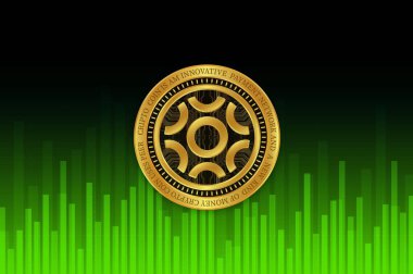 Dijital arkaplanda beyin-güven-btrst sanal para birimi görüntüsü. 3d illüstrasyon.