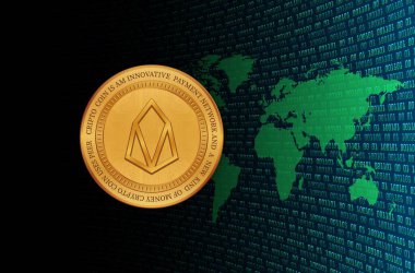 Eos sanal para birimi görüntüleri. Üç boyutlu çizimler. dijital paralar.
