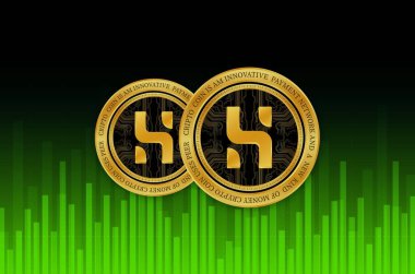  Dijital arkaplanda gizli sanal para birimi görüntüleri. 3d illüstrasyon.