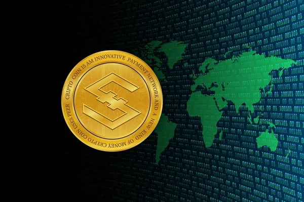 iostoken-iost virtual currency images. 3d illustration.