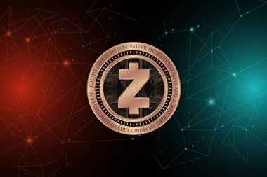 Zcash-zec sanal para biriminin dijital arkaplan resmi. 3d illüstrasyon.