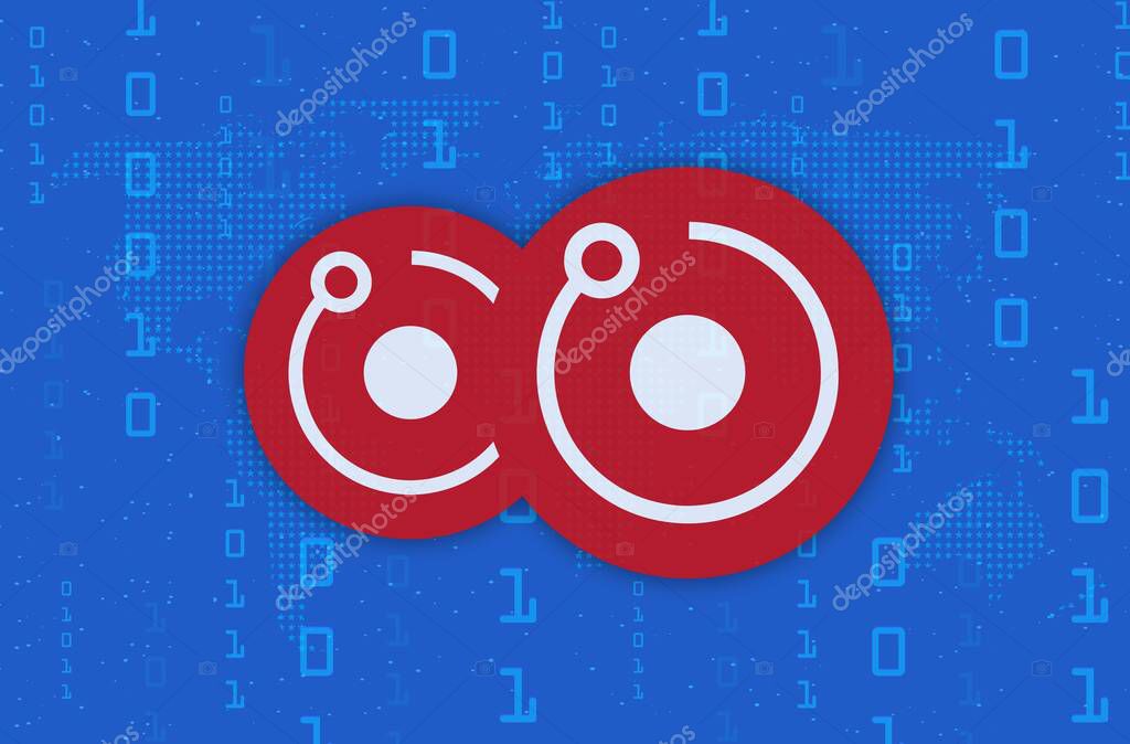 Images of the rendertoken-rndr virtual currency. 3d illustrations