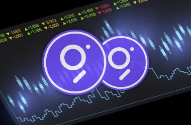 Grafik-grt sanal para birimi görüntüleri. 3d illüstrasyon.