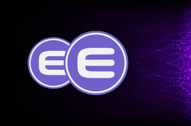 enjin-enj sanal para biriminin dijital arkaplan resmi. 3d illüstrasyon.