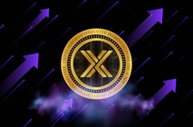 Değişmez x-imx sanal para birimi resimleri. 3d illüstrasyon.