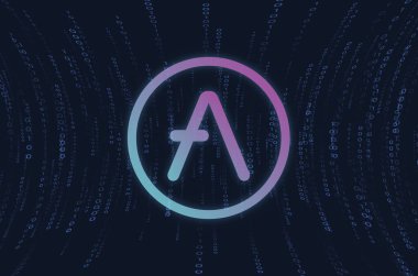 Dijital arkaplanda AVE sanal para birimi resimleri. 3d illüstrasyon