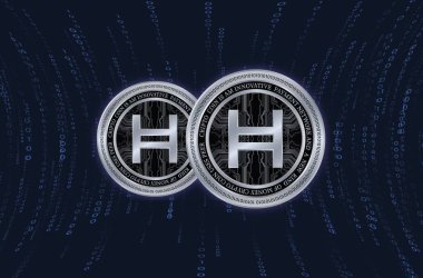 Hedera hashgraph-hbar sanal para birimi resimleri. 3d illüstrasyon.