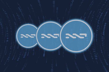 digital background image of nxt virtual currency. 3d illustration.