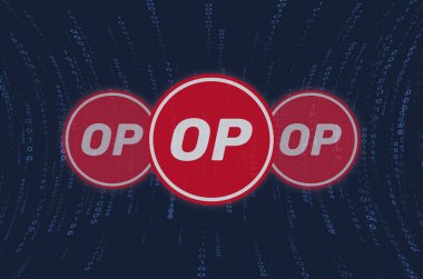 İyimser operasyon sanal para birimi çizimi. 3d illüstrasyon