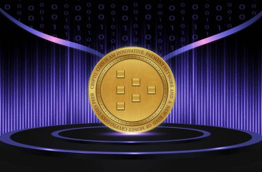 Yaşamsal kripto para birimi logosu. 3d illüstrasyon.