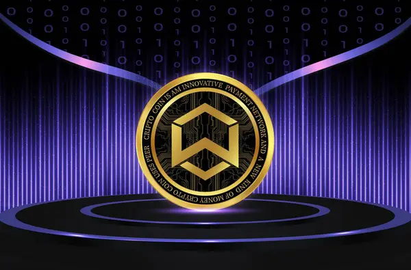 stock image images of the wanchain-wan virtual currency. 3d illustrations