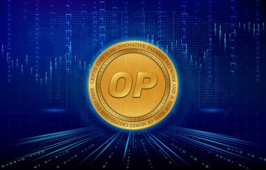 İyimser operasyon sanal para birimi çizimi. 3d illüstrasyon