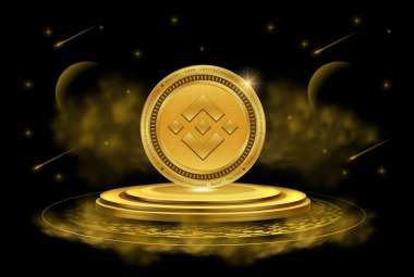 dijital arkaplanda binance-bnb sanal para birimi resmi. 3d illüstrasyon.