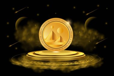 Decntraland-mana kripto para birimi resmi. 3B illüstrasyon.