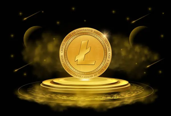 stock image  views of the litecoin-ltc virtual currency. 3d illustration