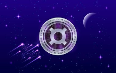 dijital arkaplanda sanal para birimi resmi. 3d illüstrasyon.