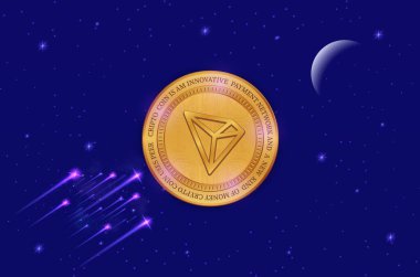  Tron-trx sanal para birimi. 3d illüstrasyon.