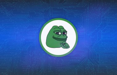 Dijital arkaplandaki pepe logosunun görüntüleri. 3d illüstrasyon.