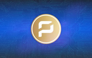 Dijital arka planda prate chain-arrr logosunun görüntüleri. 3d illüstrasyon.