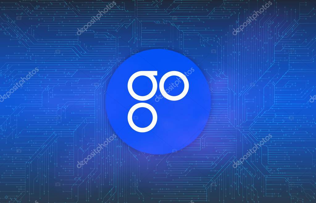 Omisego virtual currency images. 3d illustration.