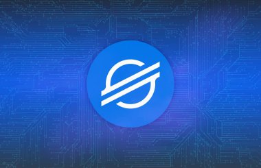 Dijital arkaplanda yıldız-xlm şifreli para birimi resimleri. 3d illüstrasyon.