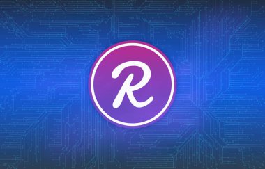 Resif sanal para birimi görüntüleri dijital arkaplanda. 3d illüstrasyon.