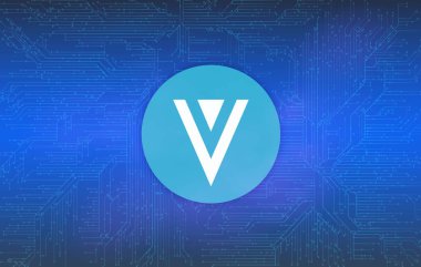 dijital arkaplanda verge-xvg sanal para birimi resmi. 3d illüstrasyon.