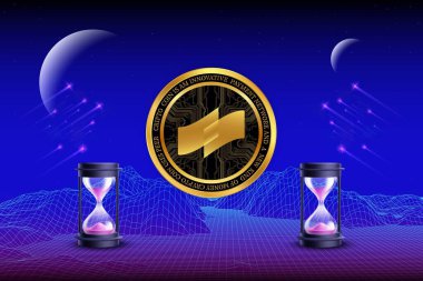 Sayısal arkaplanda coti sanal para birimi resmi. 3d illüstrasyon.