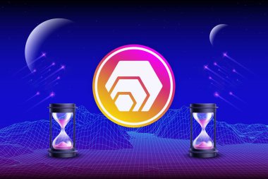 dijital arkaplanda sanal para birimi görüntüleri var. 3d illüstrasyon.