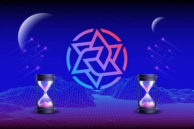 Iris sanal para birimi görüntüleri. 3d illüstrasyon.