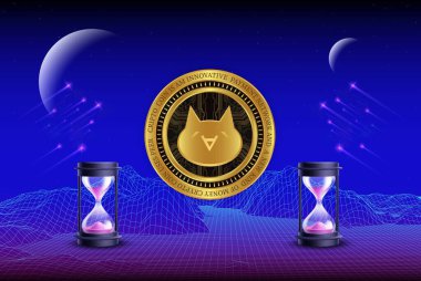 Monacoin sanal para birimi görüntüleri. 3d illüstrasyon