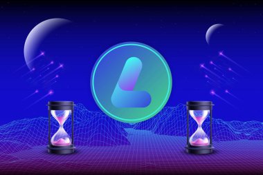 Largo coin-lrg sanal para birimi logosudur. 3d illüstrasyon.