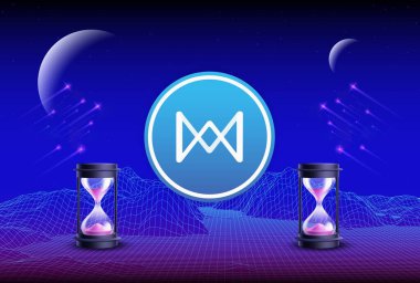 Dijital arkaplanda quarkchain-qkc para logosu resmi. 3d illüstrasyon.